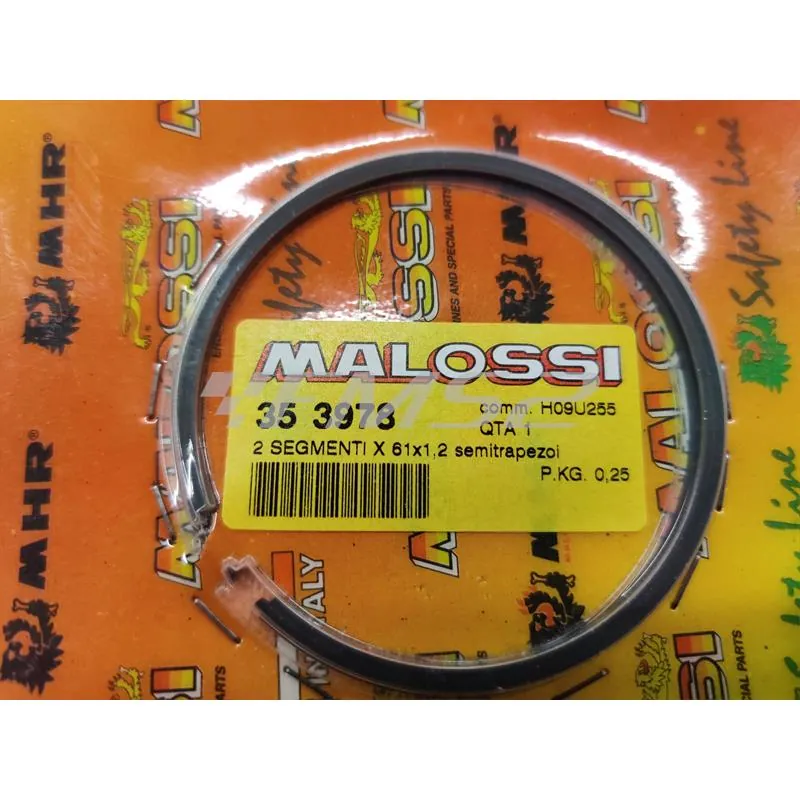 Fasce elastiche pistone 61x1.2 semitrapezoidali Malossi, ricambio 353978