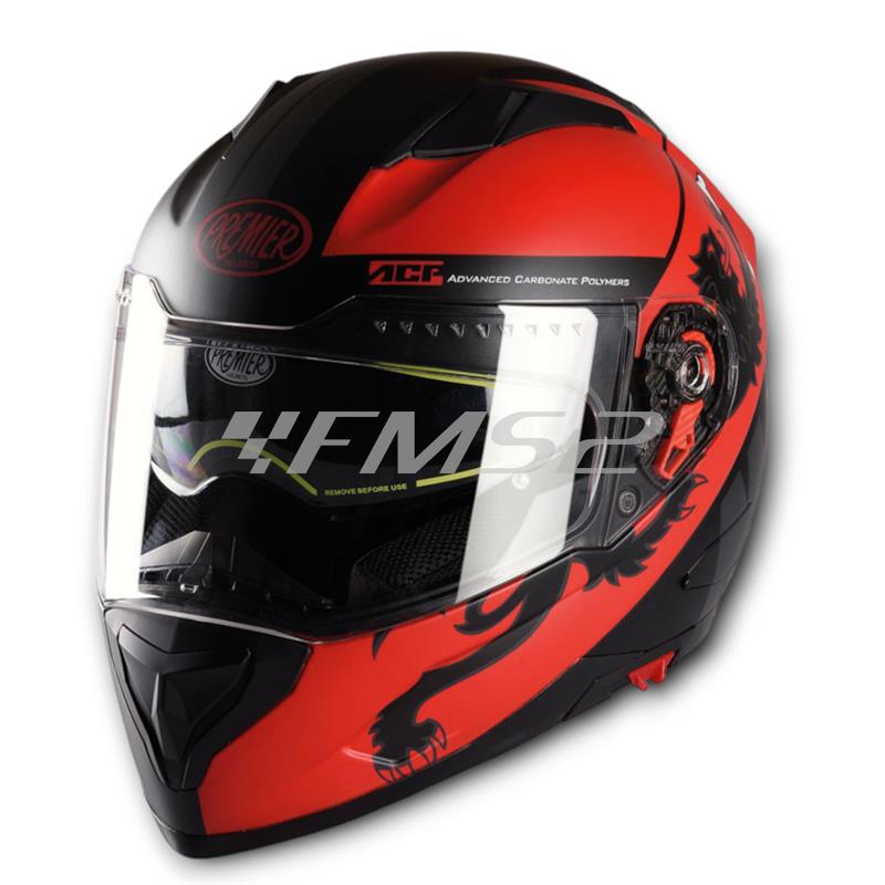 Casco Malossi integrale modello HM1 di colore nero e grafiche rosse con taglia S, ricambio 3918934B3