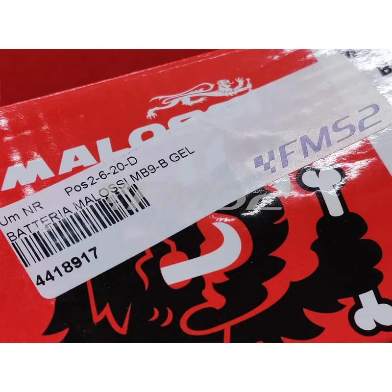 4418917 Batteria Malossi modello MB9-B sigillata in gel senza manutenzione e già attivata e pronta all'uso
