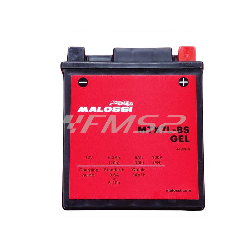 Batteria Malossi modello MTX7L-BS sigillata in gel senza manutenzione e già attivata e pronta all'uso, ricambio 4418919