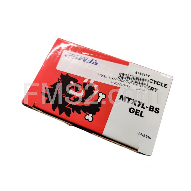 Batteria Malossi modello MTX7L-BS sigillata in gel senza manutenzione e già attivata e pronta all'uso, ricambio 4418919