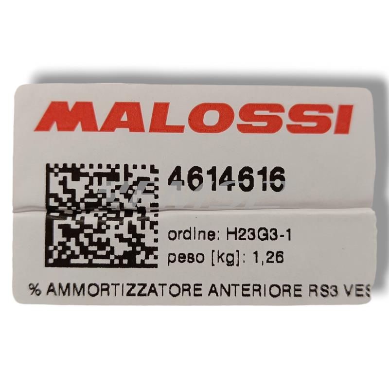 Ammortizzatore anteriore Malossi modello RS3 regolabile nel precarico molla, per Piaggio Vespa 50 Special, 50 R, N, L, 125 Primavera e 125 ET3, PK 50 e 125 1° serie, ricambio 4614616