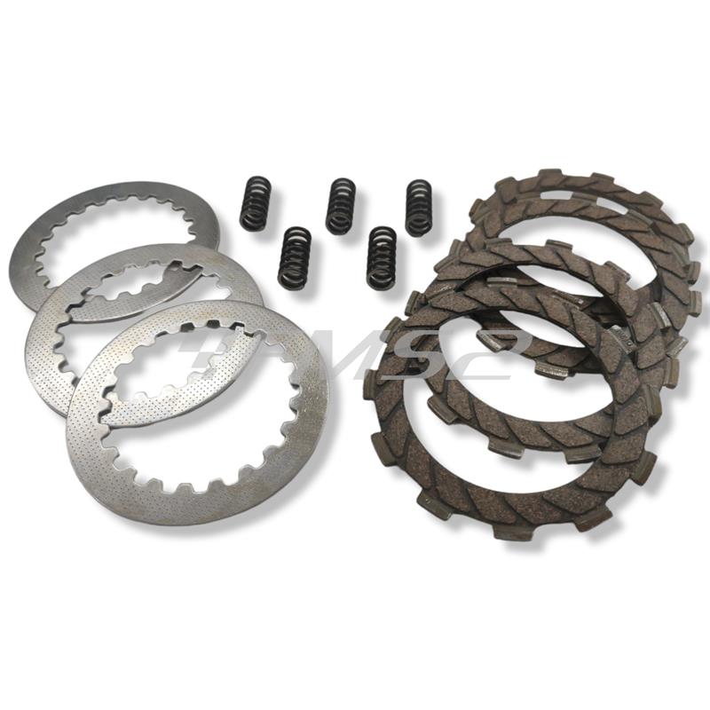 Serie dischi frizione Malossi racing per motori Derbi EBS050, EBD050, D50B0 e D50B1 completo di molle rinforzate, ideale per motori elaborati, ricambio 5216539