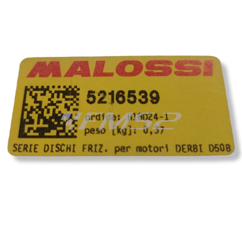 Serie dischi frizione Malossi racing per motori Derbi EBS050, EBD050, D50B0 e D50B1 completo di molle rinforzate, ideale per motori elaborati, ricambio 5216539