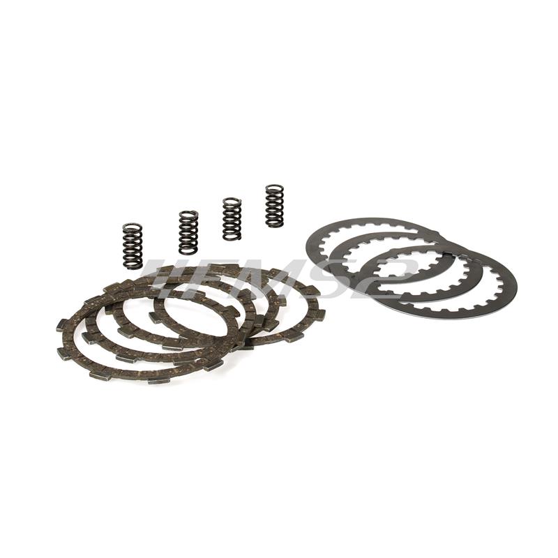 Serie dischi frizione Malossi per motori Minarelli AM6 rinforzata completa di molle rinforzate con diametro esterno 15 mm e lunghezza 31,5 mm ideale per motori elaborati, ricambio 5216541