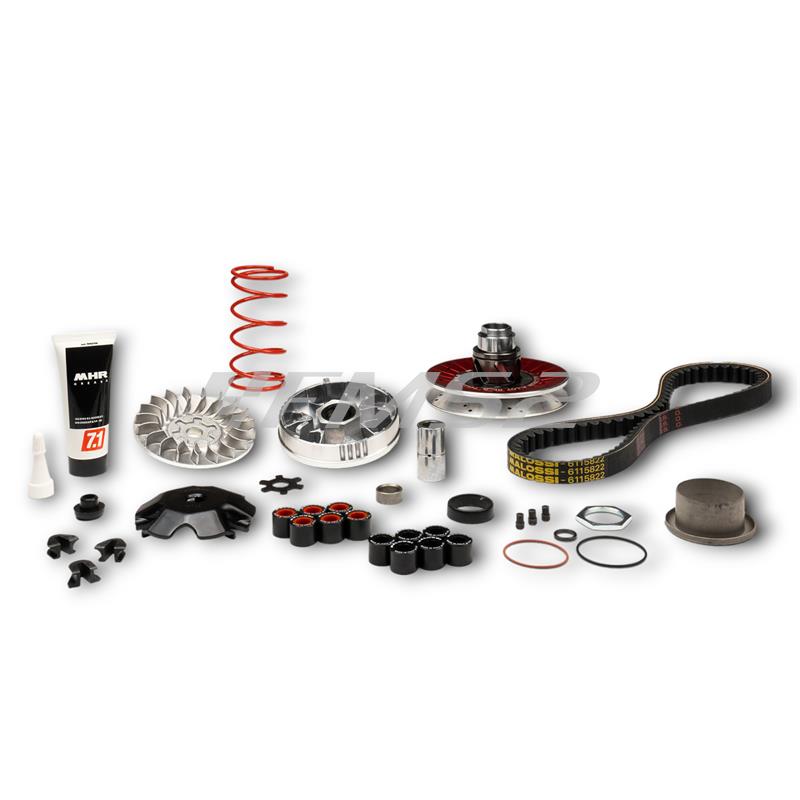 Kit over range Malossi MHR furia rossa in alluminio per trasmissione scooter diametro 128 mm motori Minarelli orizzontali carter lungo aria e liquido, ricambio 6118884