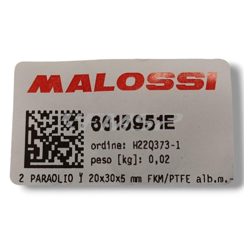 Coppia paraolio Malossi in viton marrone con misura 20x30x5 mm fkm/ptfe specifici per albero motore scooter, ricambio 6615951E