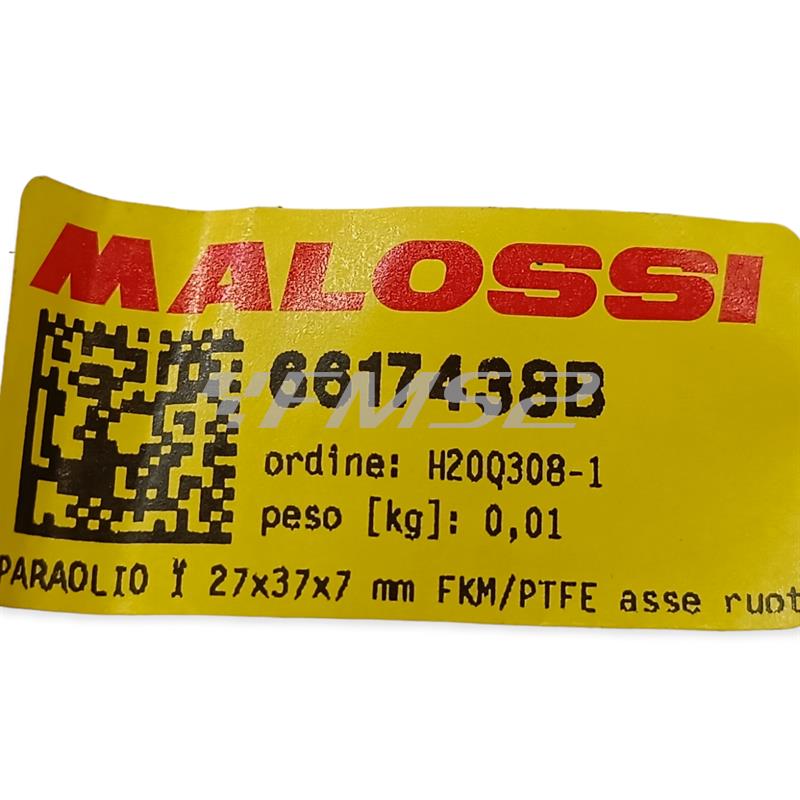 Paraolio Malossi misura 27 x 37 x 7 mm in viton marrone da montare sui motori Piaggio Vespa 50 special, Pk e 125 primavera, 125 Et3 e Pk sul piatto porta ceppi asse ruota posteriore, ricambio 6617438B