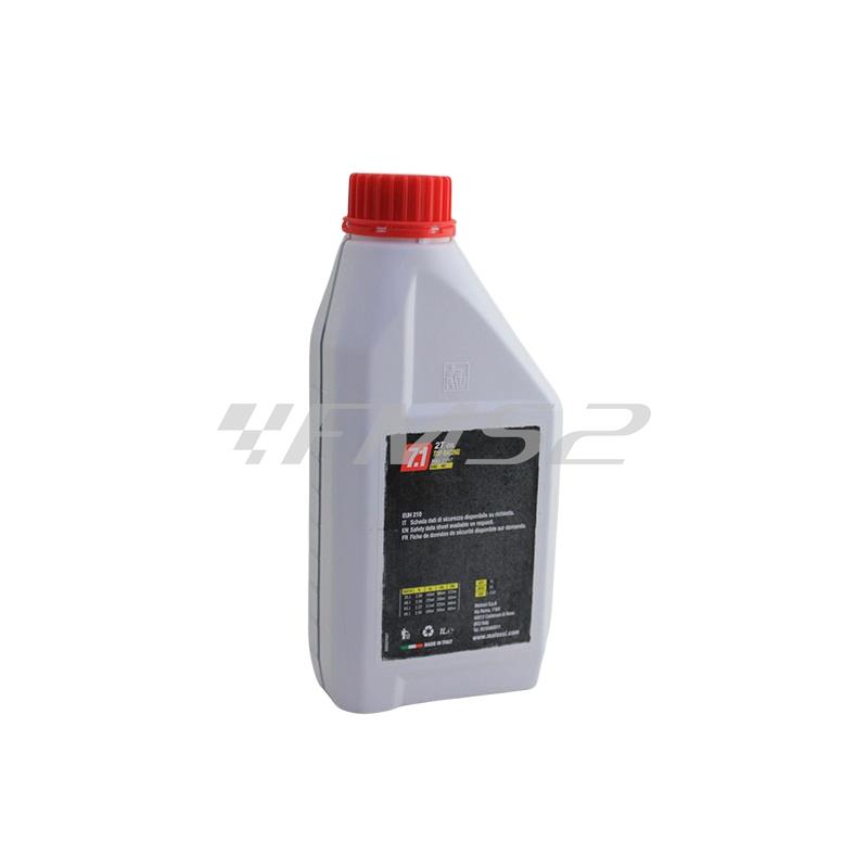 Olio Malossi 7.1 2t oil top racing full synt sae 40, conf. da 1 litro, ricambio 7616711