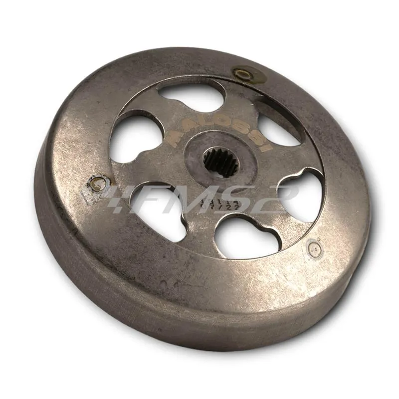 Campana frizione Malossi clutch bell new model con diametro interno da 107 mm e peso 463 grammi per scooter con motore Minarelli verticale ed orizzontale aria e liquido, ricambio 7719114B