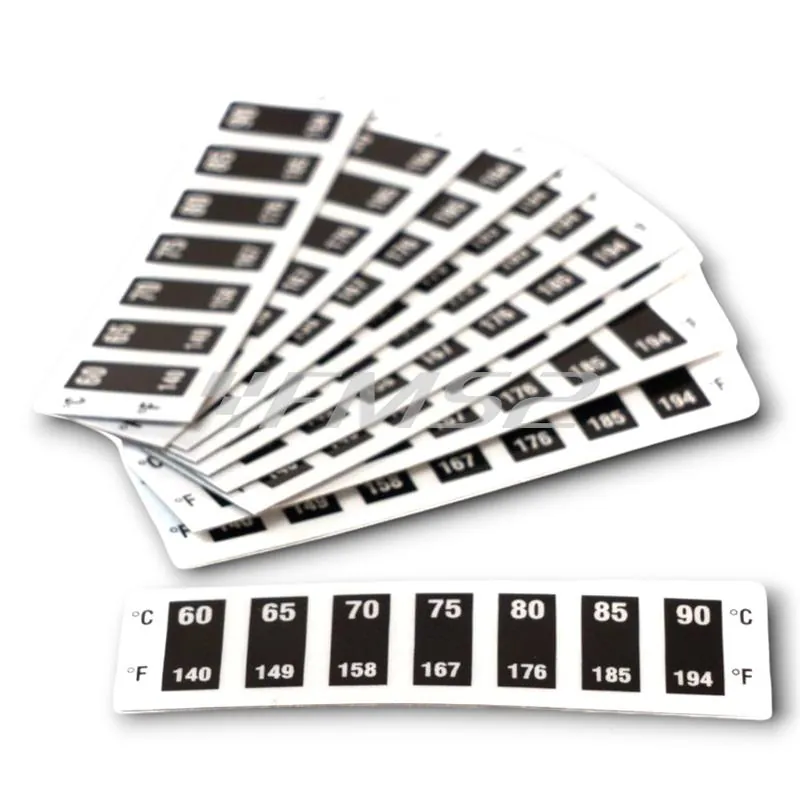 Termometro adesivo istantaneo reversibile da 60 a 90°C 45X12,5 mm con adesivo, resistente ad acqua e olio, ricambio AT0028