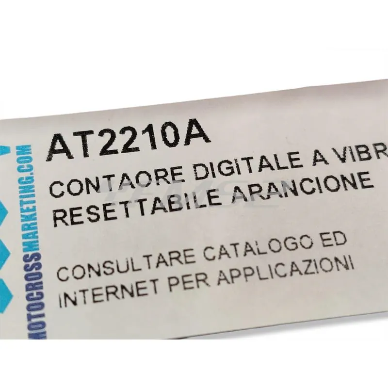 Contaore digitale di colore arancione con attivazione a vibrazione e conteggio parziale resettabile per applicazioni varie, ricambio AT2210A