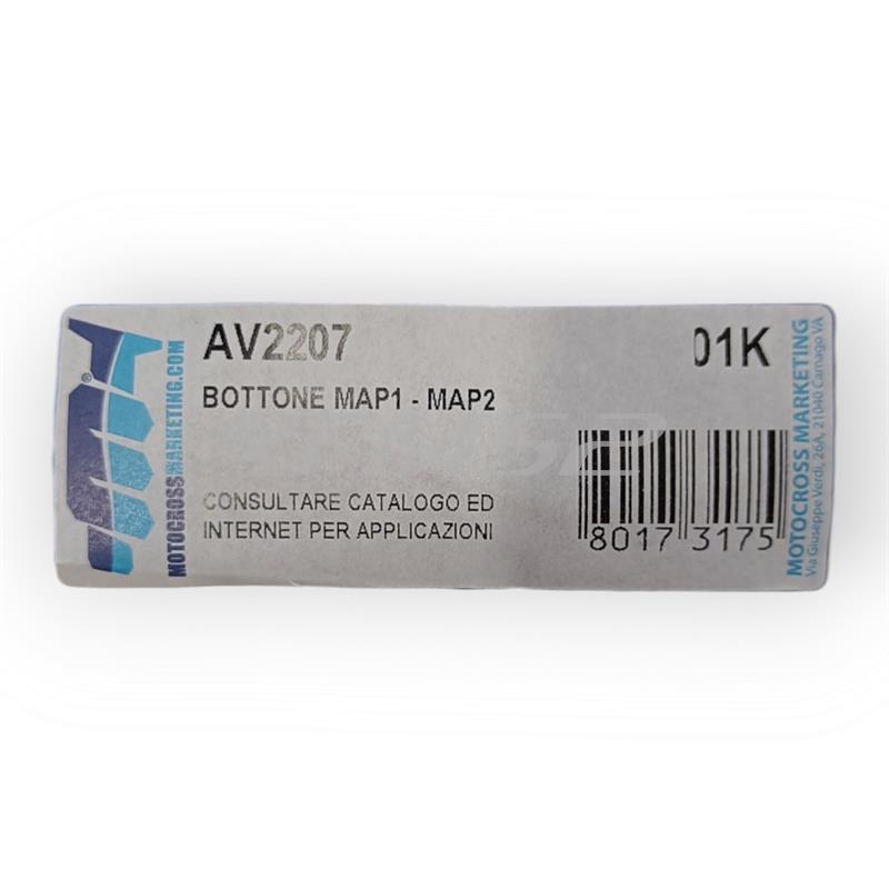 Bottone con fissaggio al manubrio diametro 22 mm per selezione map1 e map2 completo di 2 fili con attacco tondo maschio e femmina, ricambio AV2207