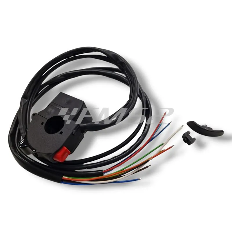 Blocchetto devio fanali multifunzione universale per montaggio lato destro originale Domino completo di cablaggio per applicazioni varie, ricambio AV2212