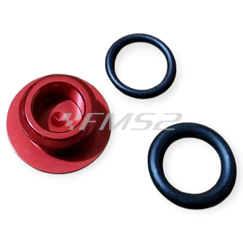Tappo carico olio M20 X 2,5 mm anodizzato rosso con chiave da 13 mm specifico per FANTIC, HONDA, KAWASAKI e YAMAHA, ricambio AV3000R