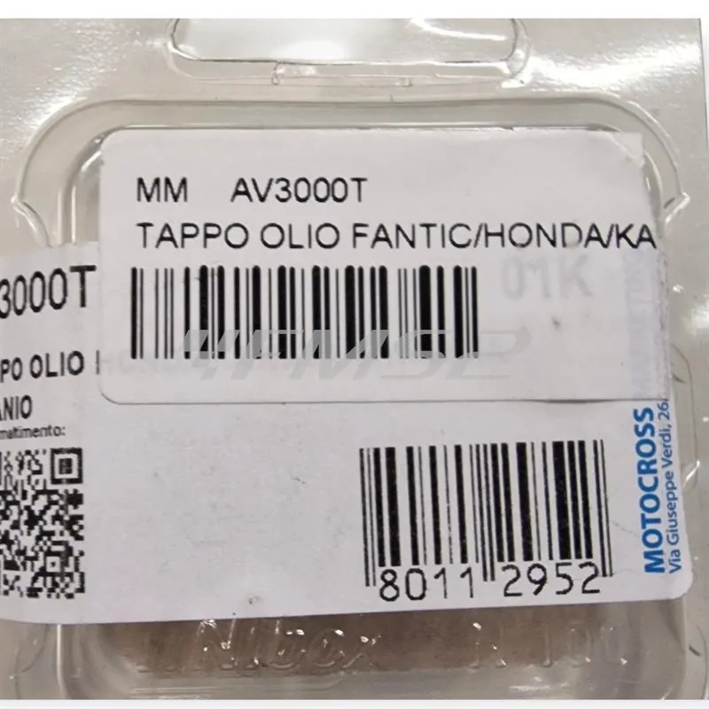 Tappo carico olio M20 X 2,5 mm anodizzato titanio con chiave da 13 mm specifico per FANTIC, HONDA, KAWASAKI e YAMAHA, ricambio AV3000T