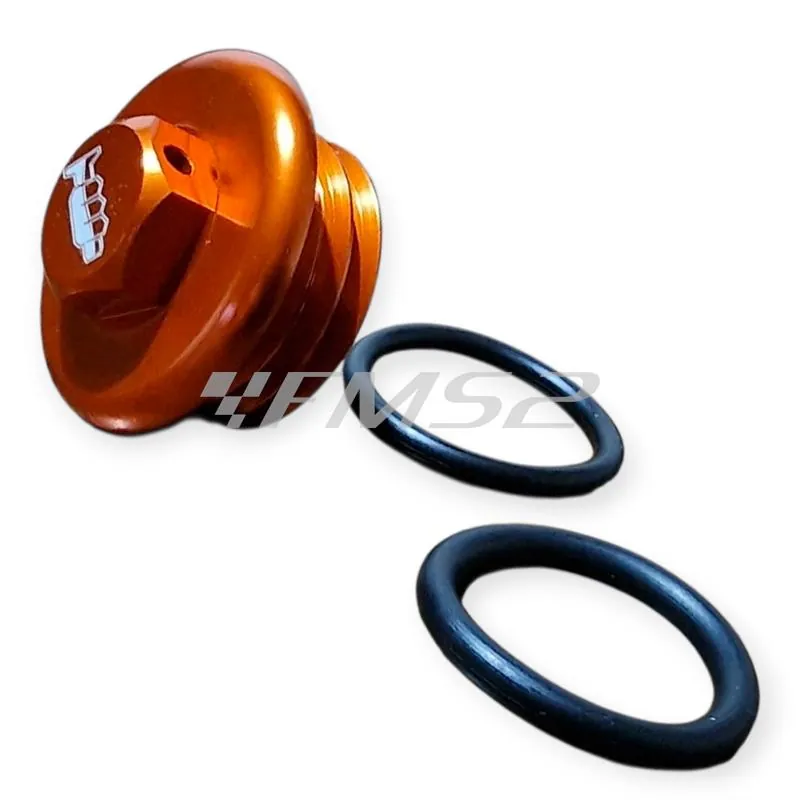 AV3002A Tappo carico olio M24 X 3 mm anodizzato arancione con chiave da 13 mm specifico per KTM, GAS GAS, HUSQVARNA, HUSABERG, VENT e SHERCO