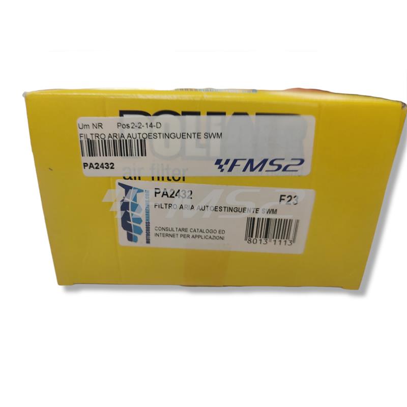 Filtro aria autoestinguente poliair swm, ricambio PA2432