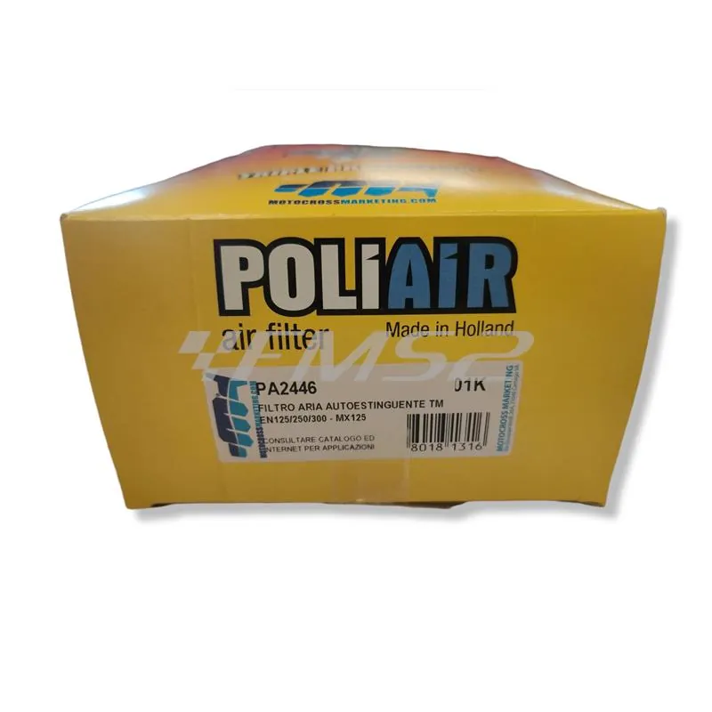 Filtro aria Poliair - Tm Racing EN, MX 125 <- 2021; EN 250, 300, 450 <- 2021, ricambio PA2446