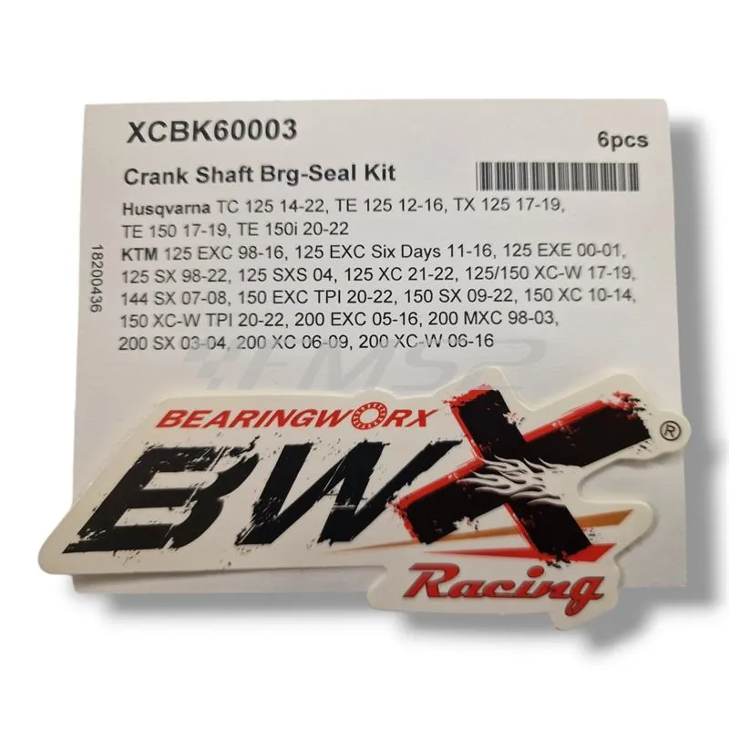 Kit revisione albero motore BWX Motocross Marketing completo di cuscinetti banco e paraolio tenuta specifico per Gas Gas, Husaberg, Husqvarna e Ktm 125, e 200 cc 2 tempi, ricambio XCBK60003