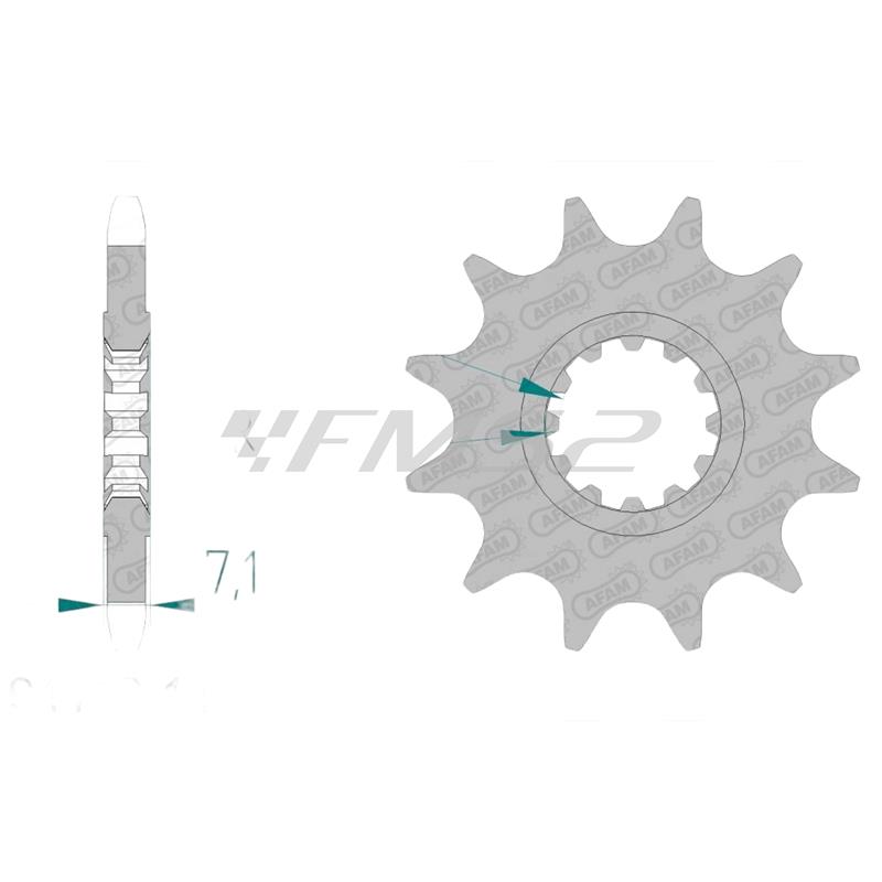 Pignone Afam da 14 denti e passo 420 per motori Minarelli serie AM345 e AM6, ricambio 94119-14