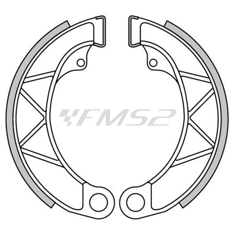Ganasce freni a tamburo anteriori e posteriori Newfren per Lambretta 125, 150 e 200 cc prodotte dal 1958 fino al 1968, ricambio GF0089