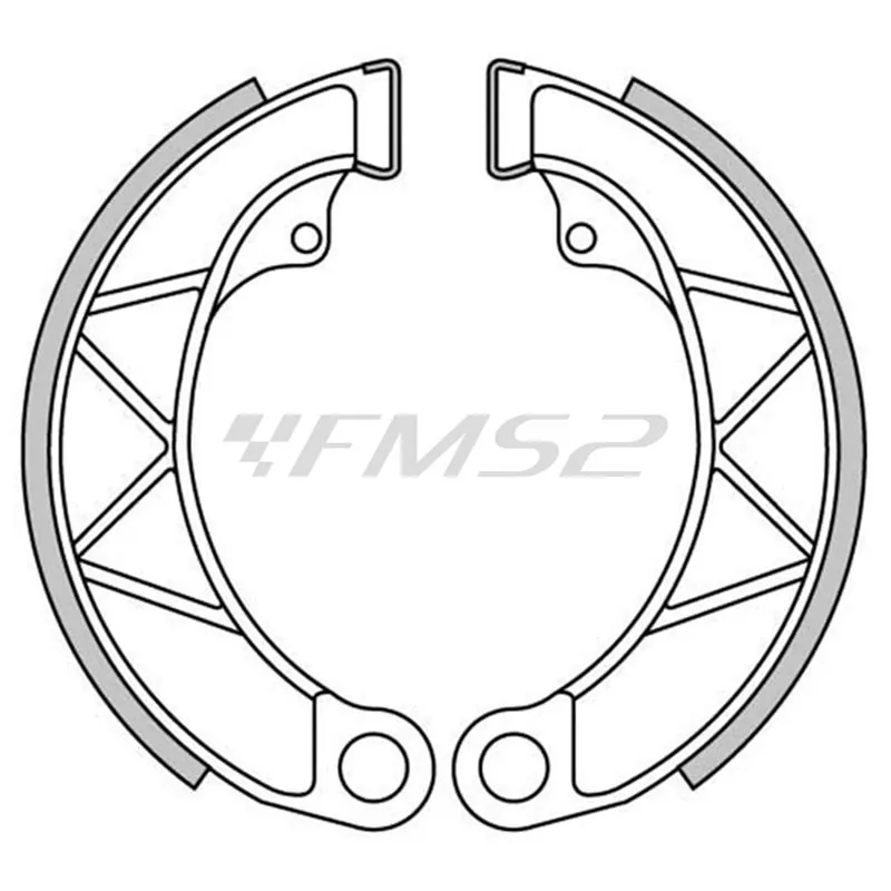 Ganasce freni a tamburo anteriori e posteriori Newfren per Lambretta 125, 150 e 200 cc prodotte dal 1958 fino al 1968, ricambio GF0089