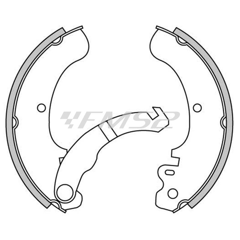 Ganasce freni a tamburo ruote posteriori Newfren per Piaggio Ape 50 tutti i modelli dal 1980 in poi, ricambio GF0174