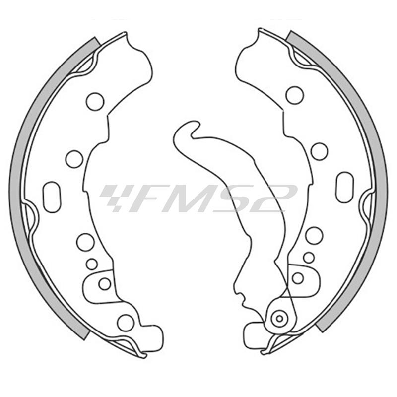 Ganasce freni a tamburo anteriori e posteriori Newfren per Ape Piaggio, ricambio GF02423