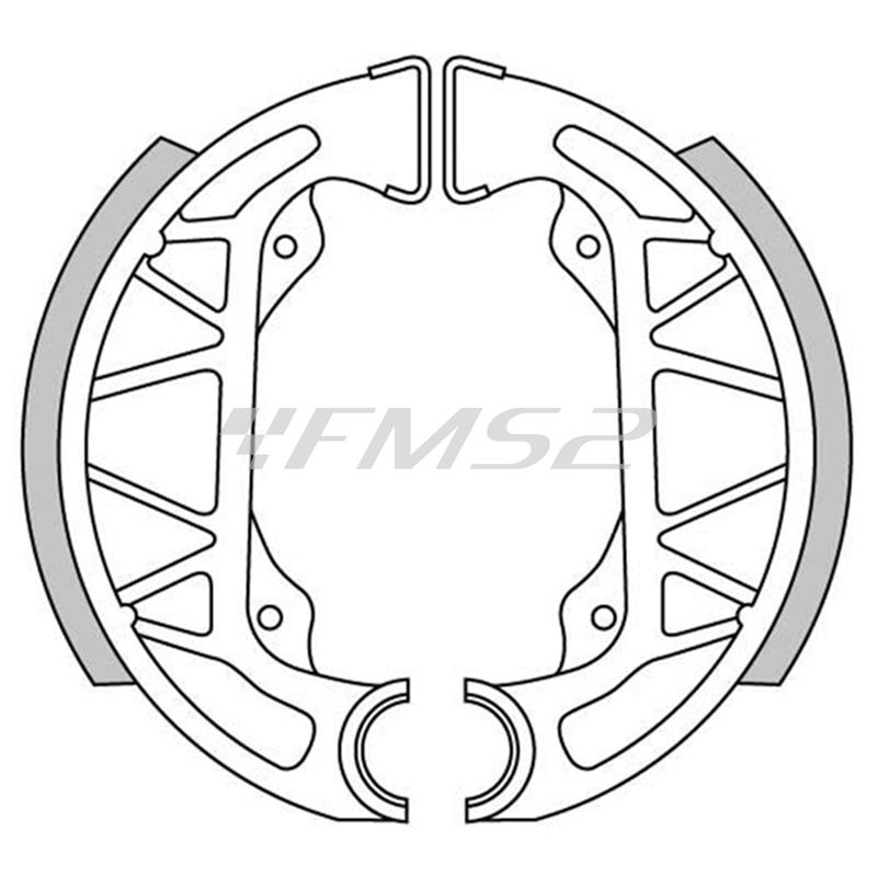 Ganasce freni a tamburo posteriori Newfren per scooter 50 Piaggio e Gilera prodotti dal 1993 in poi, ricambio GF0263