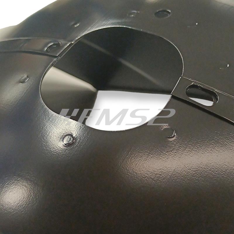 Parafango anteriore Faco in lamiera verniciato fondo nero per Piaggio Vespa PX 125, 150 e 200 prodotti fino alla serie Arcobaleno freno a tamburo, ricambio 1177497
