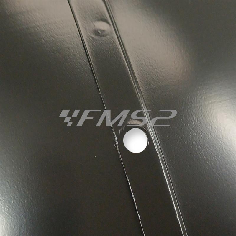 Parafango anteriore Faco in lamiera verniciato fondo nero per Piaggio Vespa PX 125, 150 e 200 prodotti fino alla serie Arcobaleno freno a tamburo, ricambio 1177497