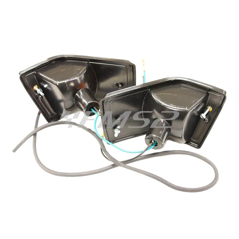 58403 Frecce fanalini posteriori completi di gemma colore arancione per Piaggio Vespa PX 125-150-200 prodotte fino al 2001 (Olympia)