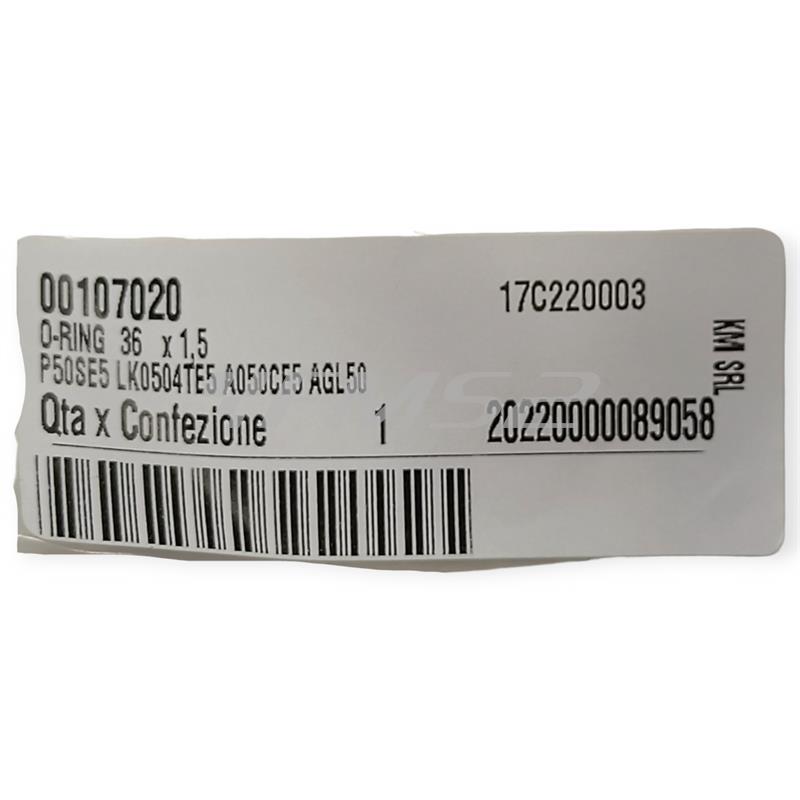 O-ring 36 per 1.5, ricambio 00107020