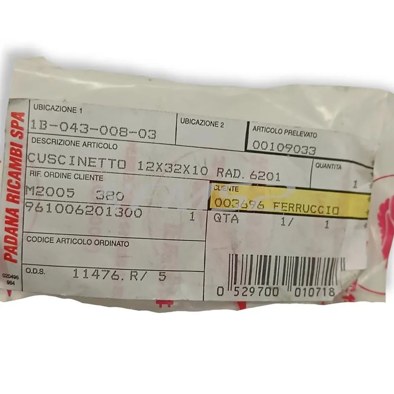 00109033 Cuscinetto 12x32x10 radiale 6201