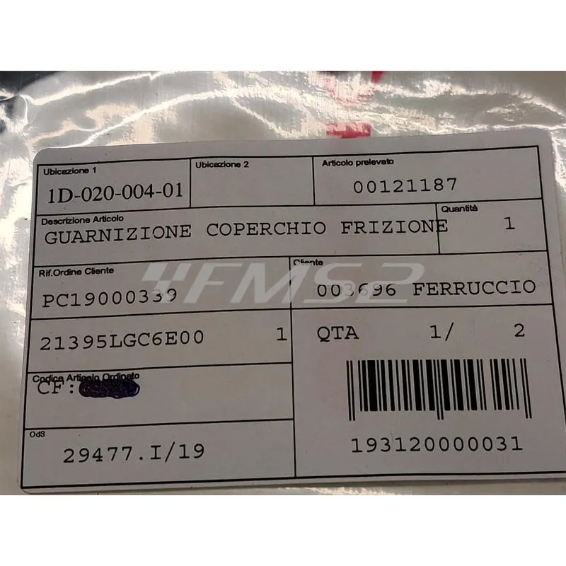 00121187 Guarnizione coperchio frizione kymco k 550