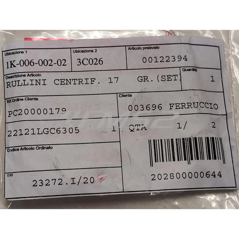 00122394 Kit rulli variatore confezione da 8 rulli con peso da 17 grammi originali per maxi scooter Kymco AK550