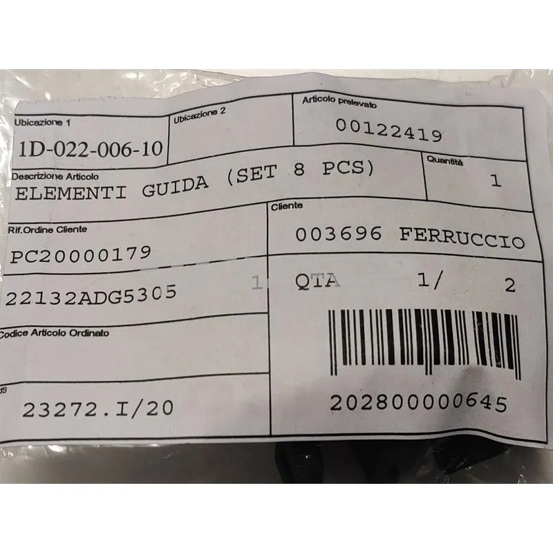 00122419 Kit tasselli piattello guida rulli in kit da 8 pezzi originali per maxi scooter Kymco Xciting 400 euro 4 e Kymco AK 550