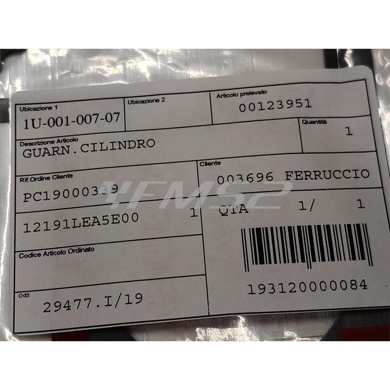 Guarnizione base cilindro originale per maxi scooter Kymco Dink 125 Euro3 e G-Dink 125 con motore 4 tempi, ricambio 00123951