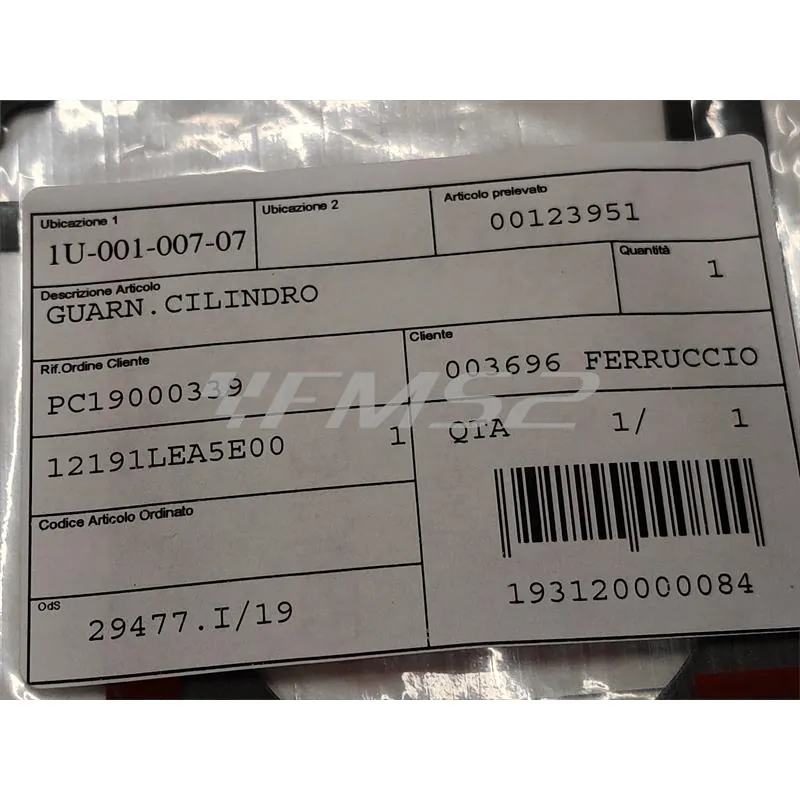 00123951 Guarnizione base cilindro originale per maxi scooter Kymco Dink 125 Euro3 e G-Dink 125 con motore 4 tempi