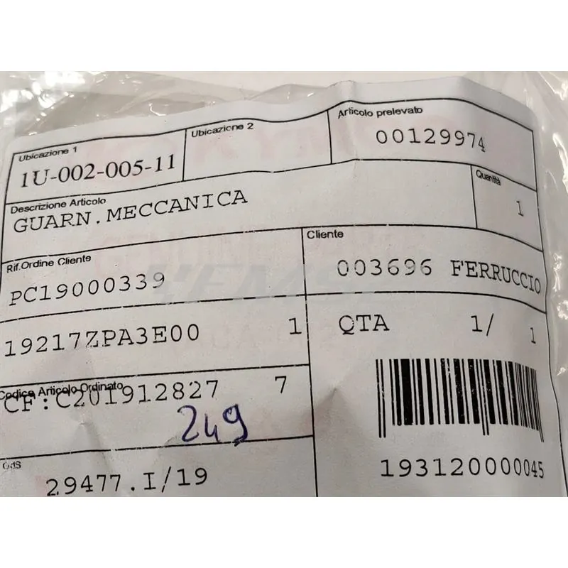 00129974 Guarnizione meccanica premistoppa per revisionare la pompa acqua scooter e maxi scooter Kymco con raffreddamento a liquido e motori a 2 e 4 tempi da 50 a 700 cc