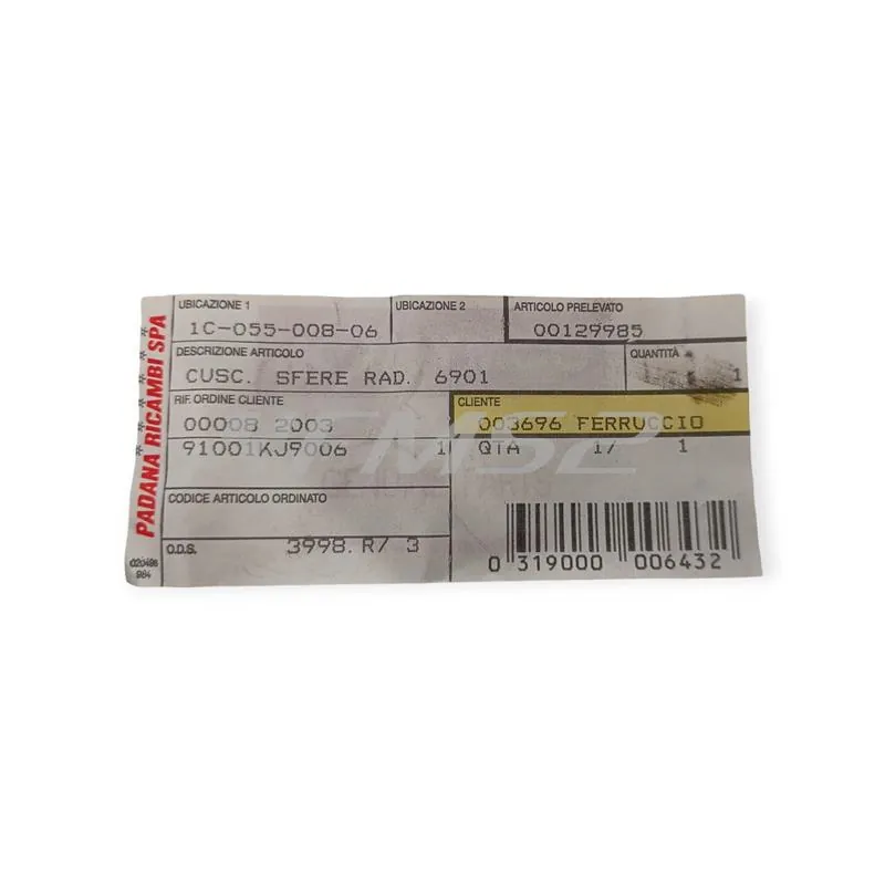 00129985 Cuscinetto a sfere radiale 6901