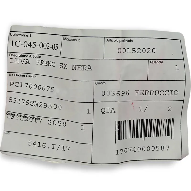 00152020 Leva freno sinistro