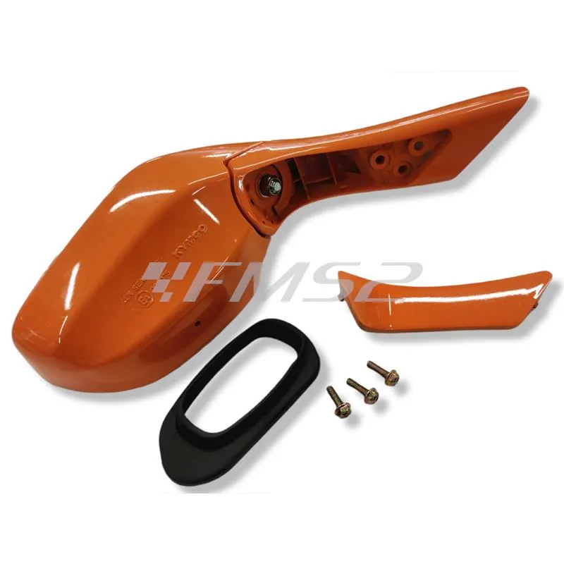 00152111E Specchietto retrovisore destro di colore arancio metallizzato per maxi scooter Kymco Xciting 250 e 500 cc con attacco allo scudo anteriore 1° serie