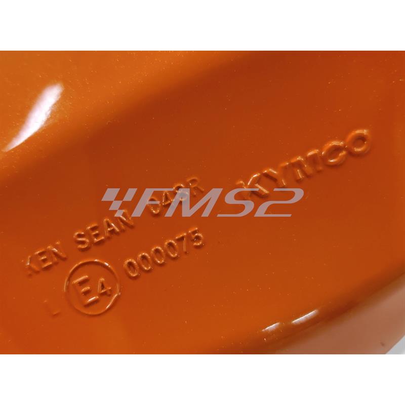 Specchietto retrovisore destro di colore arancio metallizzato per maxi scooter Kymco Xciting 250 e 500 cc con attacco allo scudo anteriore 1° serie, ricambio 00152111E