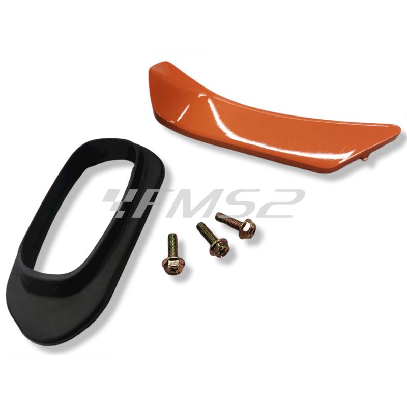 Specchietto retrovisore destro di colore arancio metallizzato per maxi scooter Kymco Xciting 250 e 500 cc con attacco allo scudo anteriore 1° serie, ricambio 00152111E