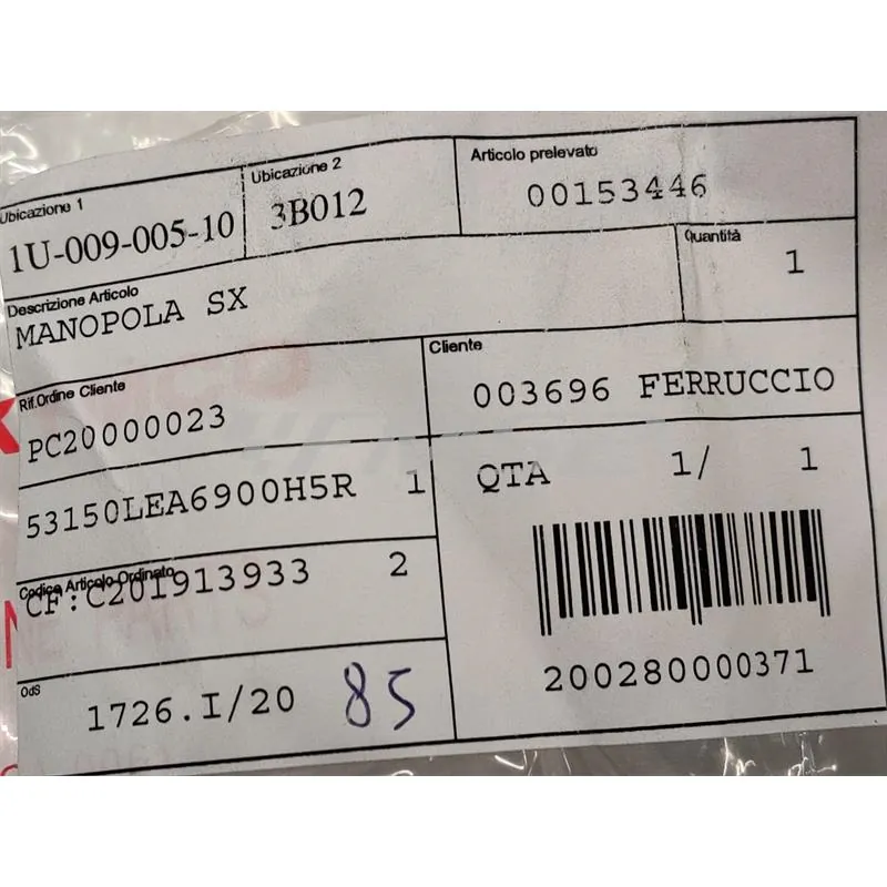 Manopola sx, ricambio 00153446