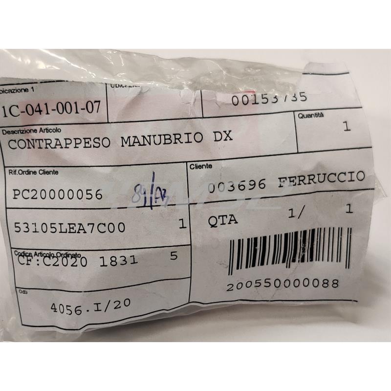 Contrappeso manubrio dx, ricambio 00153735