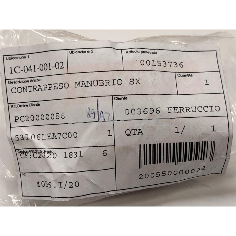 Contrappeso manubrio sx, ricambio 00153736