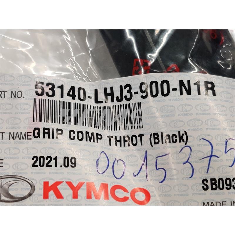 Manopola acceleratore nera completa di comando in plastica originale Kymco per maxi scooter Downtown, DTX, X-Town 125, 300, 350 e 360 cc 4 tempi , ricambio 00153754